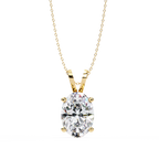 Yellow Gold Oval Diamond Solitaire Pendant