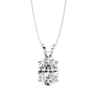 White Gold Vertical Oval Solitaire Split Bail Pendant