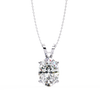 White Gold Vertical Oval Solitaire Split Bail Pendant
