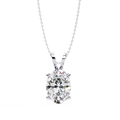 White Gold Vertical Oval Solitaire Split Bail Pendant
