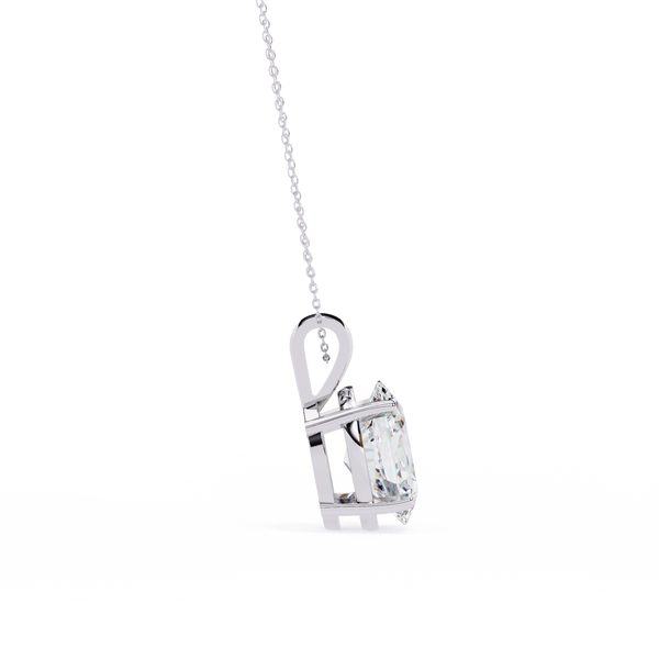 White Gold Vertical Oval Solitaire Split Bail Pendant