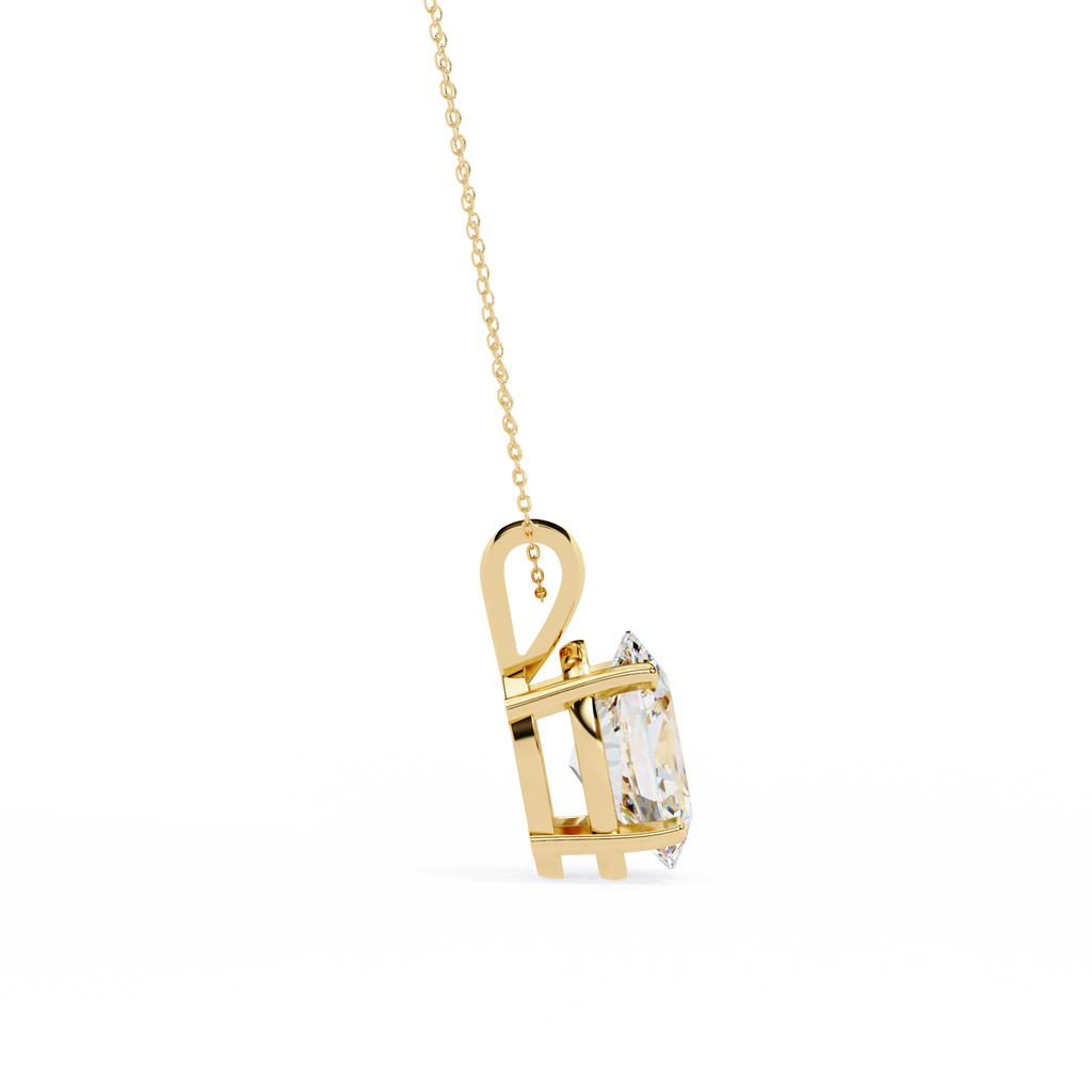 Yellow Gold Oval Diamond Solitaire Pendant