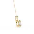 Yellow Gold Oval Diamond Solitaire Pendant