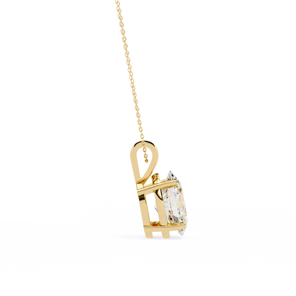 Yellow Gold Oval Diamond Solitaire Pendant