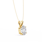 Yellow Gold Oval Diamond Solitaire Pendant