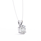 White Gold Vertical Oval Solitaire Split Bail Pendant