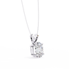 White Gold Vertical Oval Solitaire Split Bail Pendant