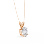 Rose Gold Oval Diamond Solitaire Pendant