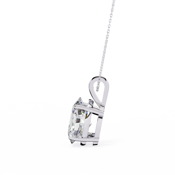 White Gold Vertical Oval Solitaire Split Bail Pendant