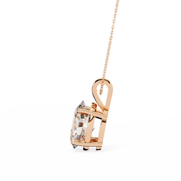 Rose Gold Oval Diamond Solitaire Pendant
