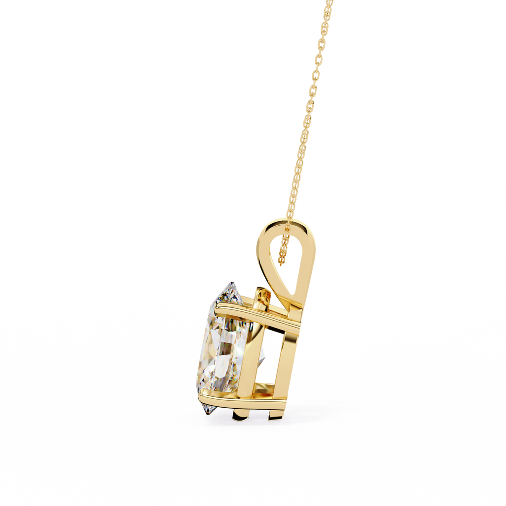 Yellow Gold Oval Diamond Solitaire Pendant