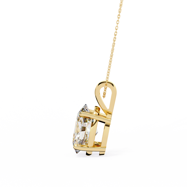 Yellow Gold Oval Diamond Solitaire Pendant