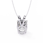 White Gold Vertical Oval Solitaire Split Bail Pendant