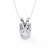 White Gold Vertical Oval Solitaire Split Bail Pendant