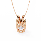 Rose Gold Oval Diamond Solitaire Pendant