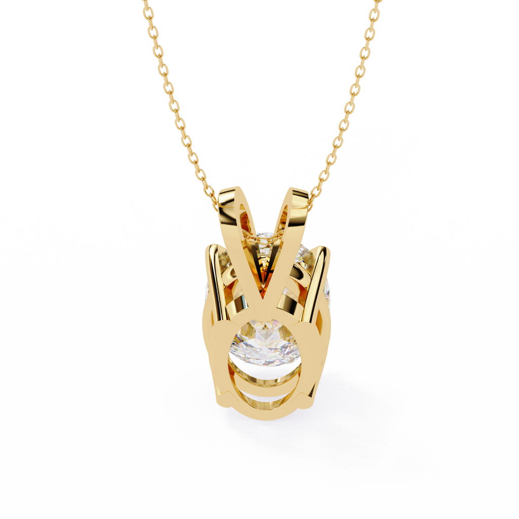 Yellow Gold Oval Diamond Solitaire Pendant