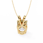 Yellow Gold Oval Diamond Solitaire Pendant