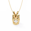 Yellow Gold Oval Diamond Solitaire Pendant