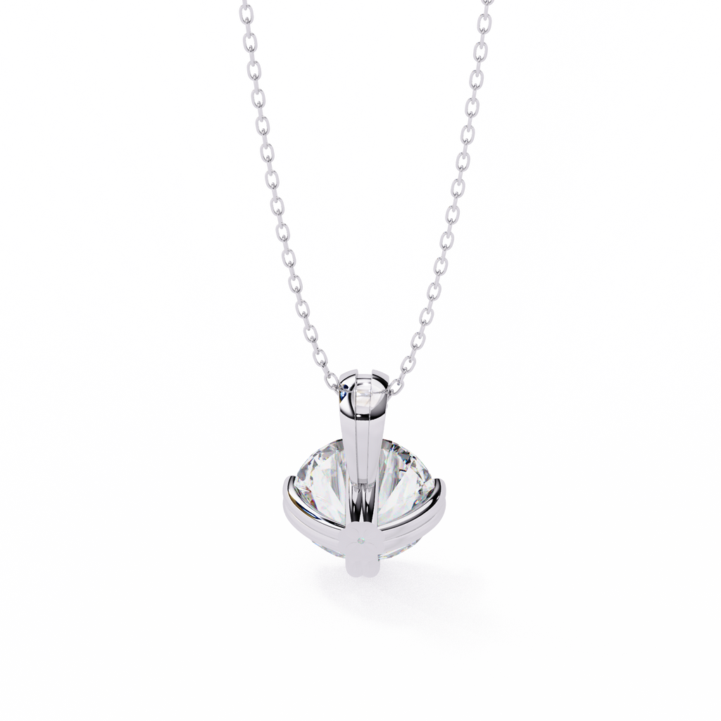 White Gold Round Brilliant Double-Claw Split Bail Pendant