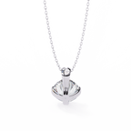 White Gold Round Brilliant Double-Claw Split Bail Pendant