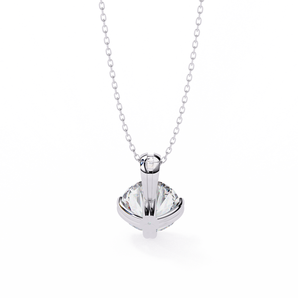 White Gold Round Brilliant Double-Claw Split Bail Pendant