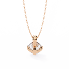 Rose Gold Double-Prong Round Diamond Solitaire Pendant