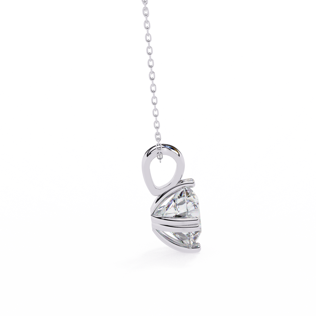 White Gold Round Brilliant Double-Claw Split Bail Pendant