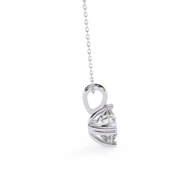 White Gold Round Brilliant Double-Claw Split Bail Pendant