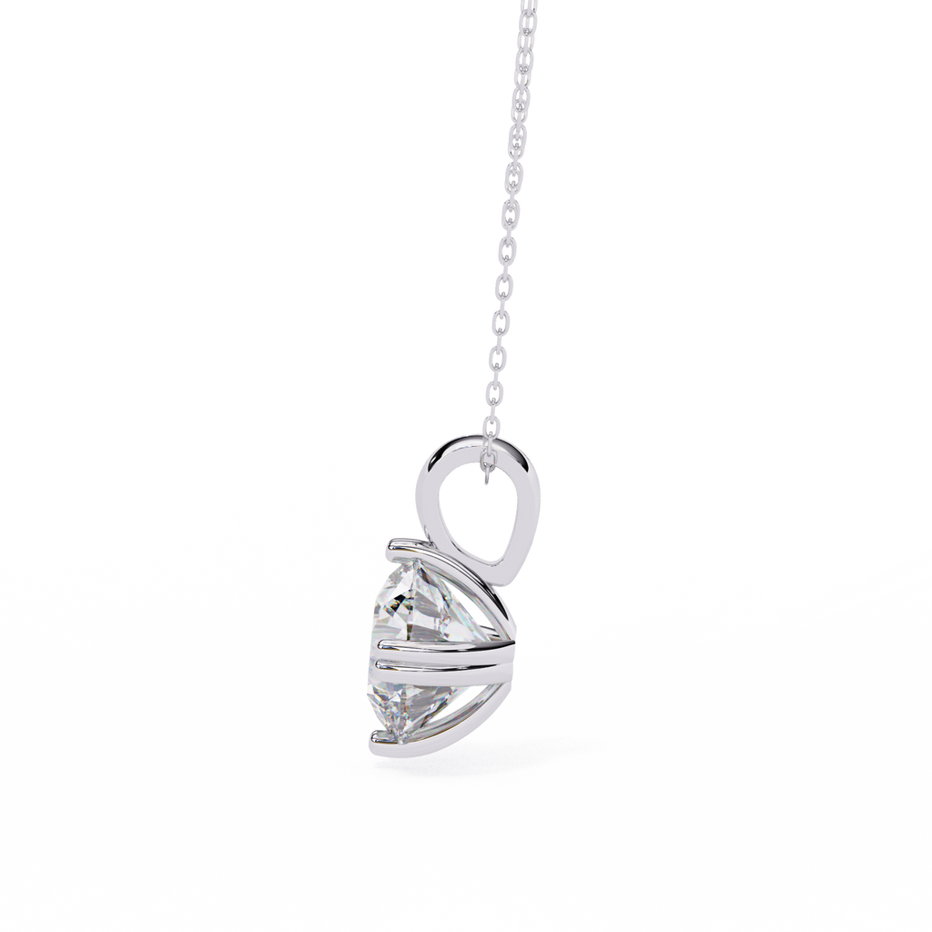 White Gold Round Brilliant Double-Claw Split Bail Pendant