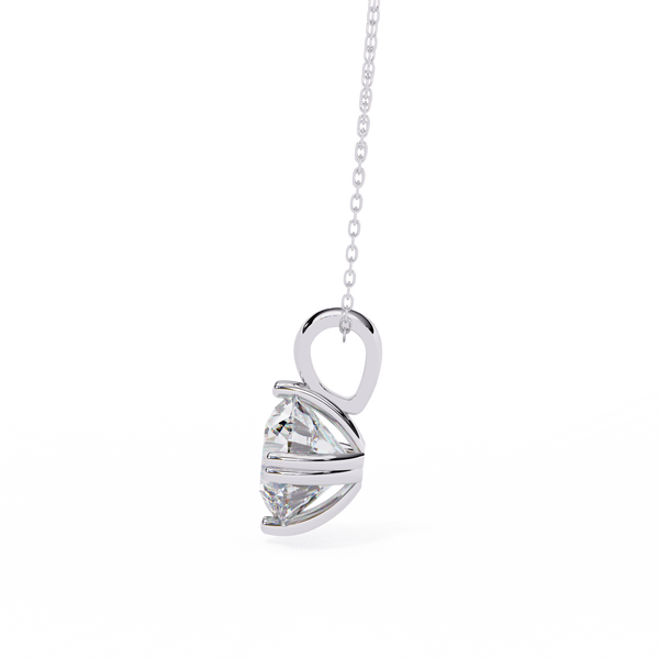 White Gold Round Brilliant Double-Claw Split Bail Pendant