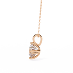Rose Gold Double-Prong Round Diamond Solitaire Pendant