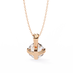 Rose Gold Double-Prong Round Diamond Solitaire Pendant