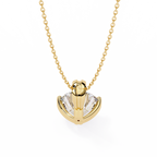 Yellow Gold Double-Prong Round Diamond Solitaire Pendant