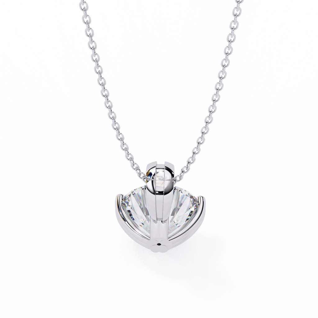 White Gold Round Brilliant Double-Claw Split Bail Pendant