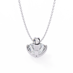 White Gold Round Brilliant Double-Claw Split Bail Pendant