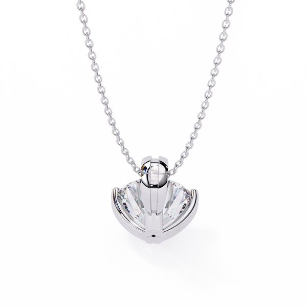 White Gold Round Brilliant Double-Claw Split Bail Pendant