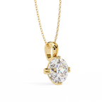 Yellow Gold Double-Prong Round Diamond Solitaire Pendant