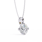 White Gold Round Brilliant Double-Claw Split Bail Pendant