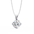 White Gold Round Brilliant Double-Claw Split Bail Pendant