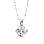 White Gold Round Brilliant Double-Claw Split Bail Pendant