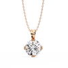 Rose Gold Double-Prong Round Diamond Solitaire Pendant