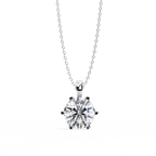 White Gold Six-Prong Round Brilliant Crown Pendant