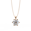 Rose Gold Six-Prong Round Diamond Solitaire Pendant