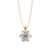 Rose Gold Six-Prong Round Diamond Solitaire Pendant