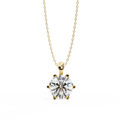 Yellow Gold Six-Prong Round Diamond Solitaire Pendant