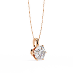 Rose Gold Six-Prong Round Diamond Solitaire Pendant