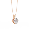 Rose Gold Six-Prong Round Diamond Solitaire Pendant