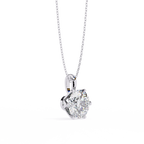 White Gold Six-Prong Round Brilliant Crown Pendant