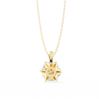 Yellow Gold Six-Prong Round Diamond Solitaire Pendant