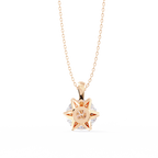 Rose Gold Six-Prong Round Diamond Solitaire Pendant